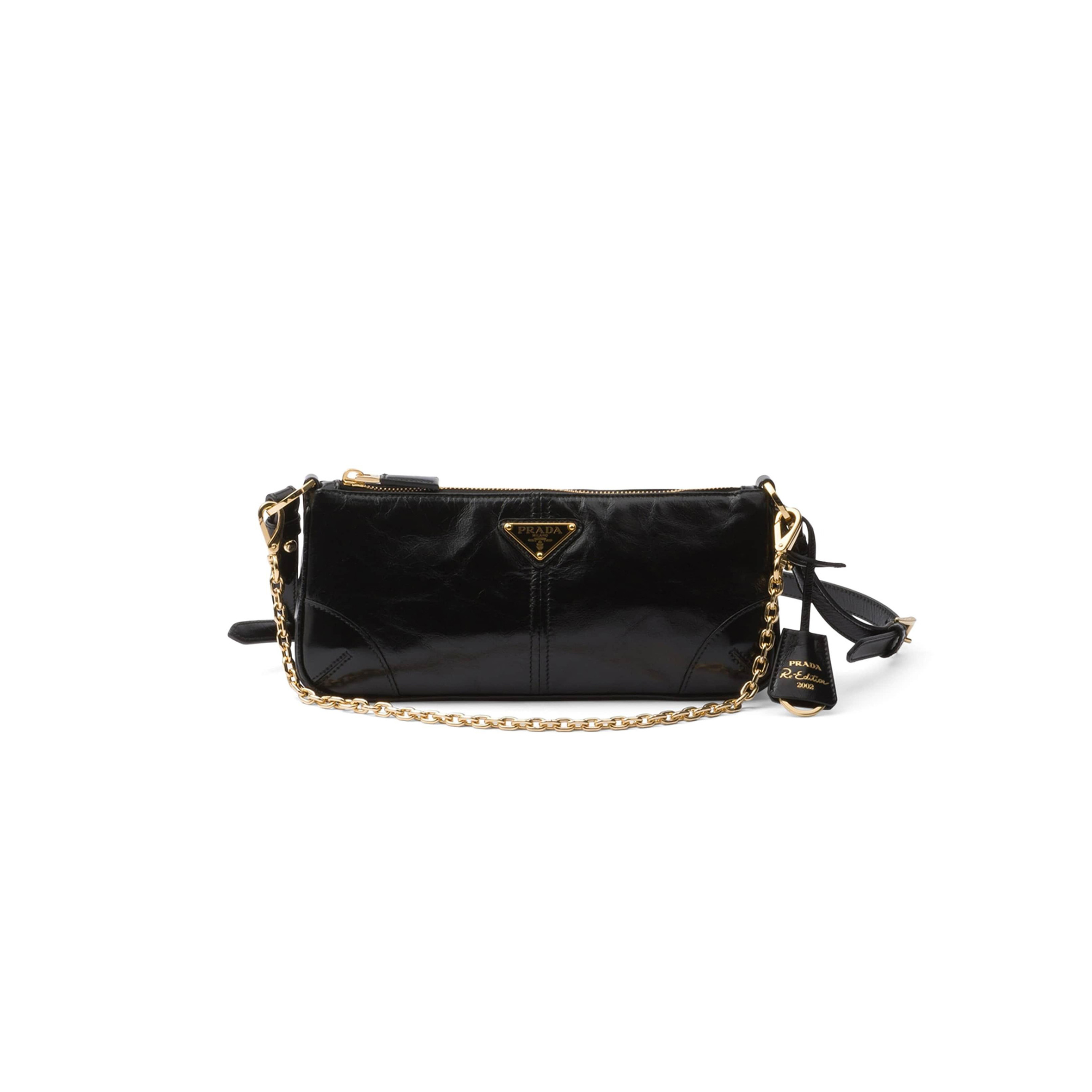 PRADA RE-EDITION 2002 MEDIUM LEATHER SHOULDER BAG 1BC221 (26*11.5*6cm)